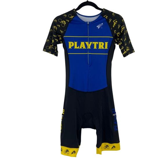 Playtri Rocket Science Triathlon Womens Suit Sz M Cycling Swim Bike Oceanside - Picture 1 of 11